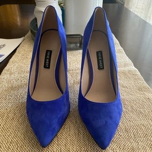 NineWest Tatiana blue suede heels -size 7